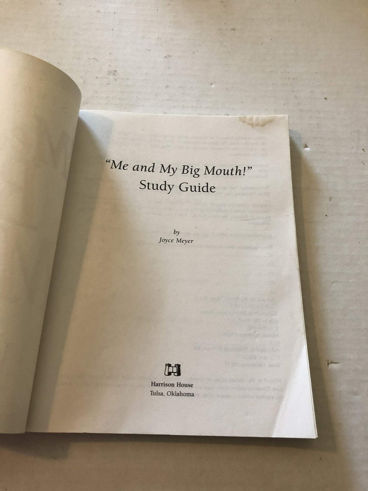 Me and My Big Mouth! (Study Guide) — back cover