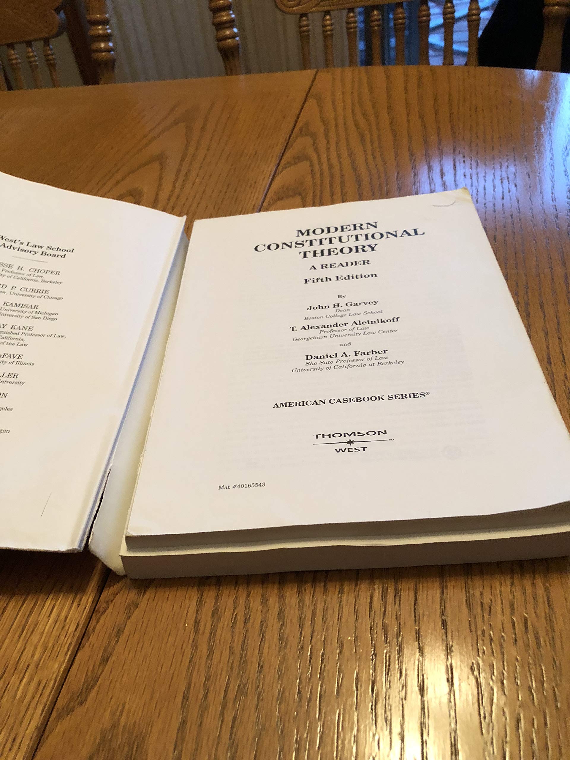 Modern Constitutional Theory: A Reader 5th Edition