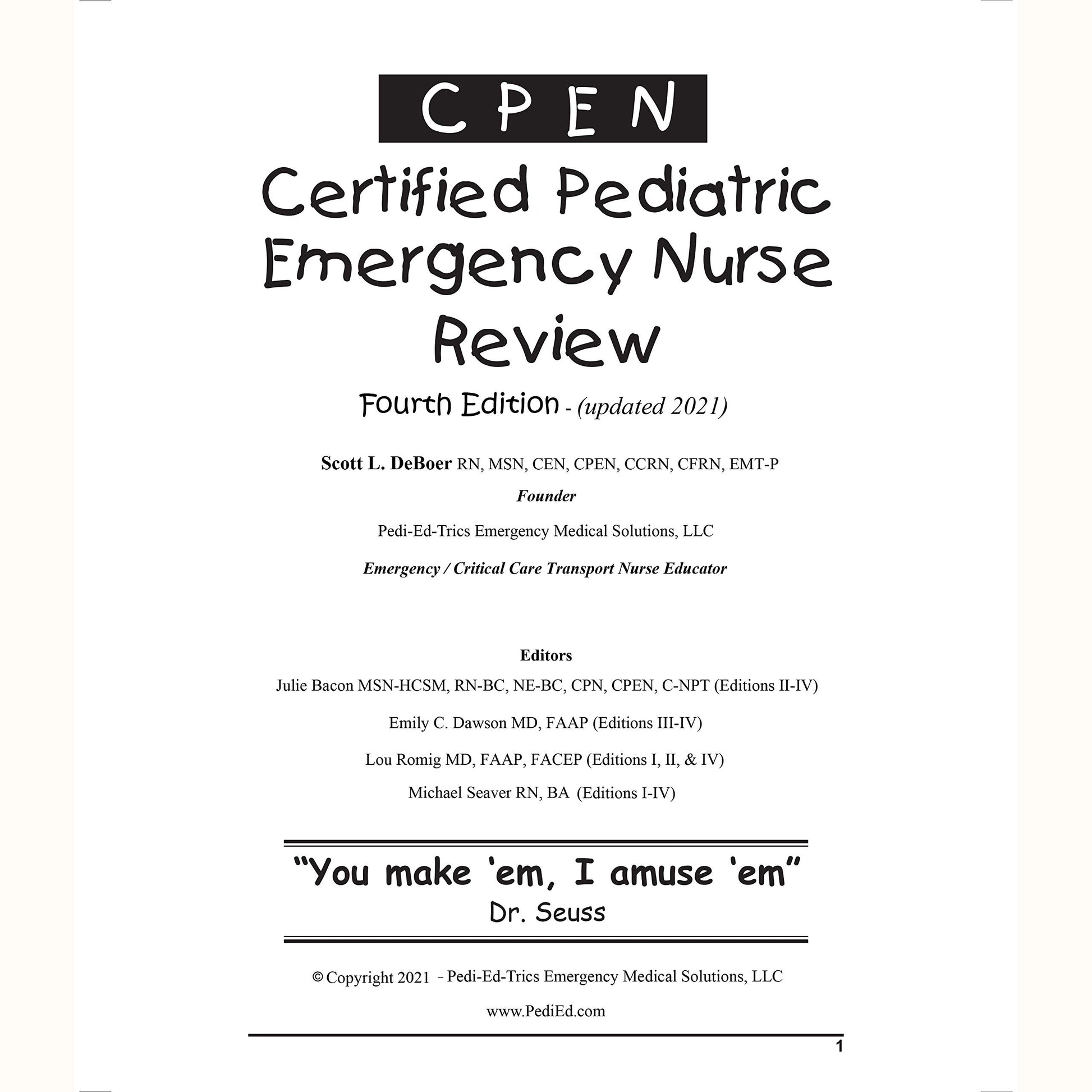 Certified Pediatric Emergency Nurse (CPEN Exam Review)