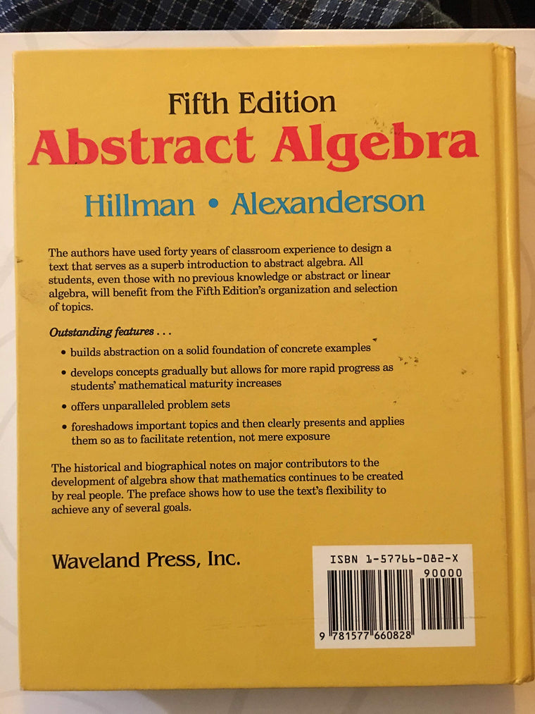 Abstract Algebra: A First Undergraduate Course — back cover