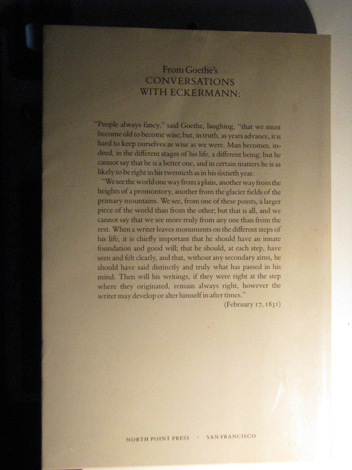 Conversations With Eckermann (1823-1832) (English and German