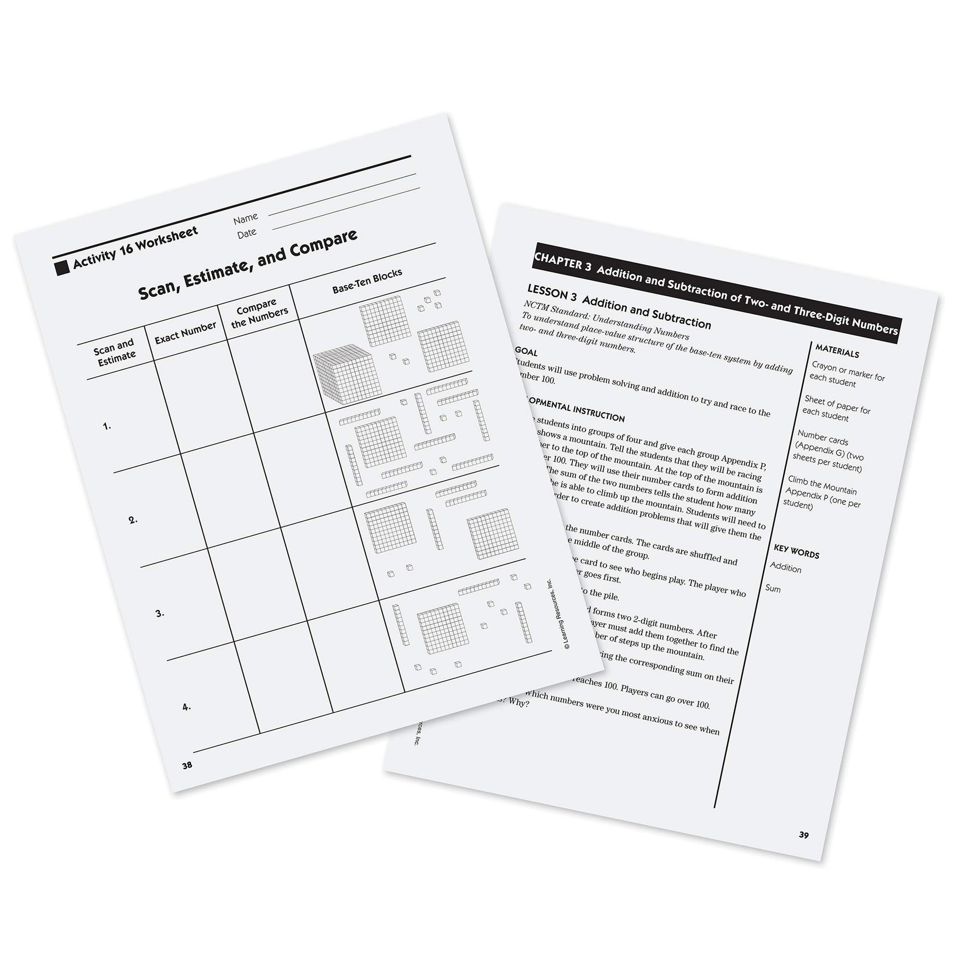 Learning Resources Base Ten Activity Book, Math Resources Booklet, 107 Page Activity Book, Homeschool Books, Math Help for Parents, Grades 3-6