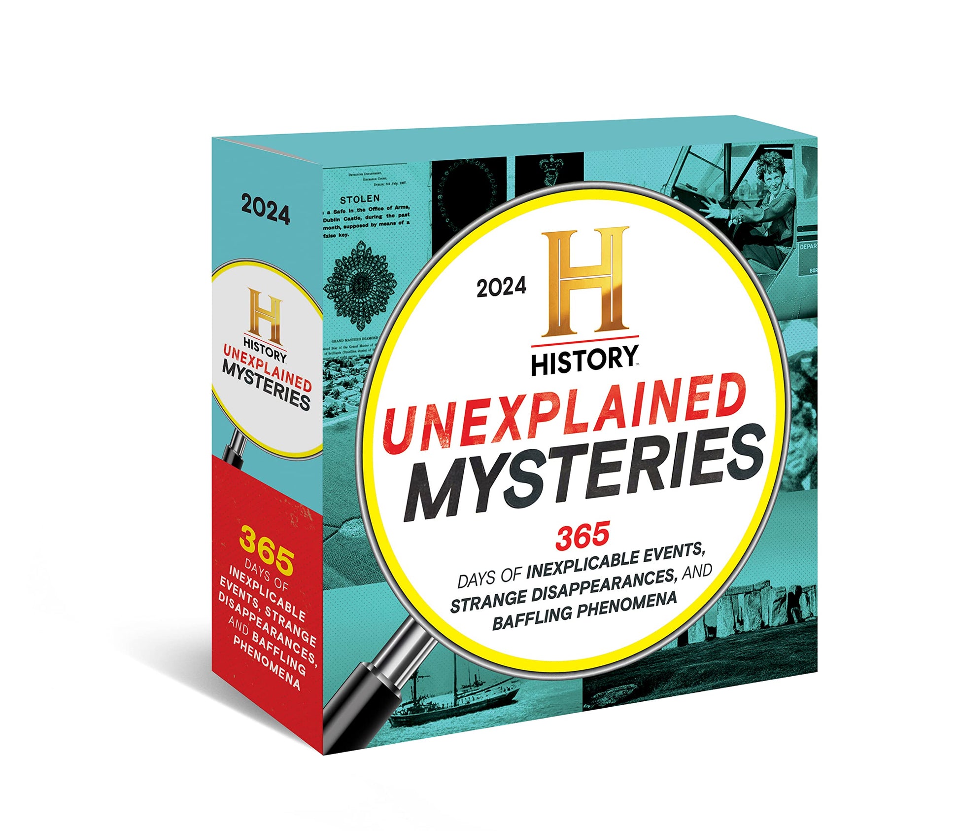 2024 History Channel Unexplained Mysteries Boxed Calendar: Inexplicable Events, Strange Disappearances, Baffling Phenomena (Daily Desk Gift for True Crime Fans) (Moments in HISTORY Calendars)