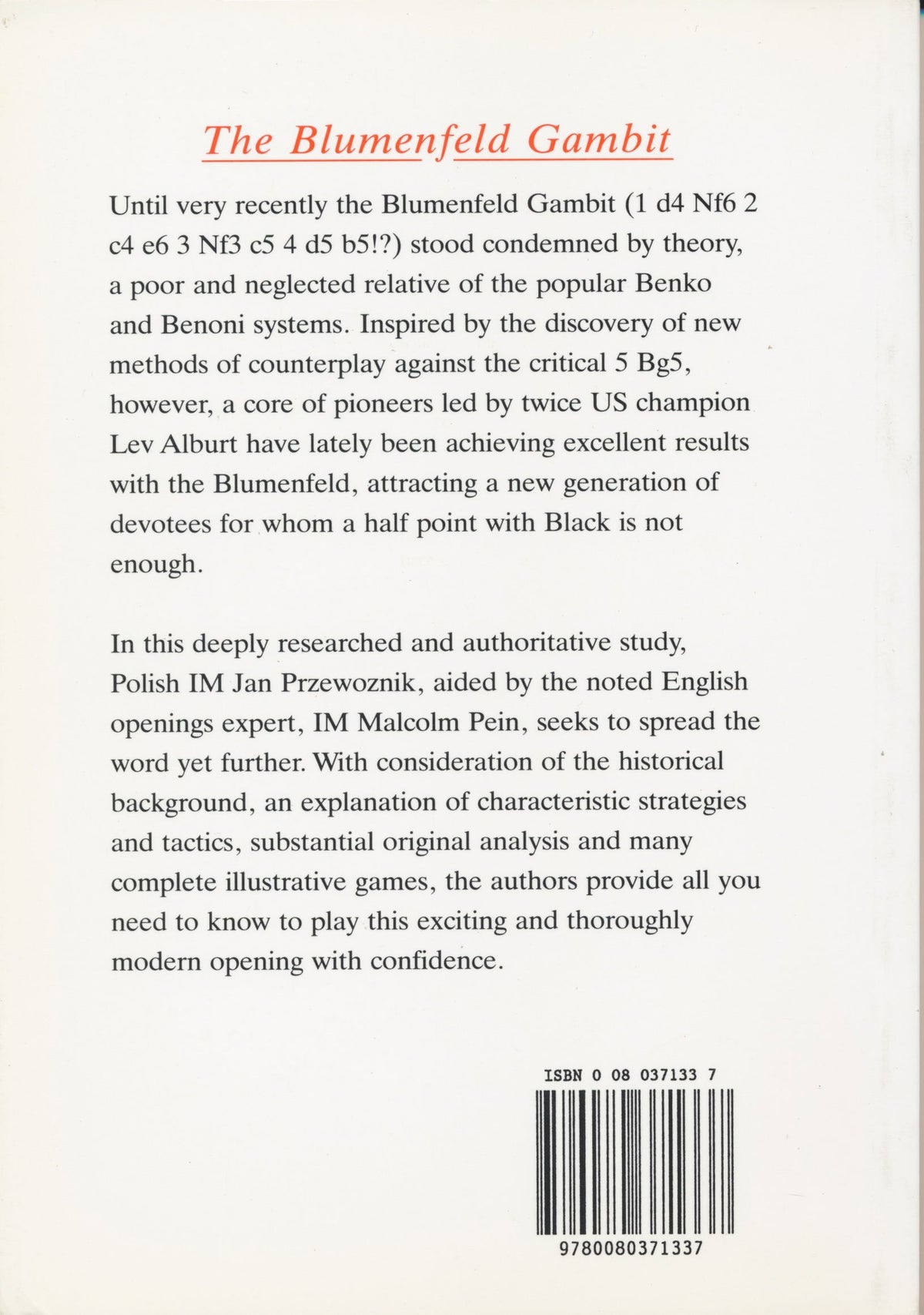 The Blumenfeld Gambit