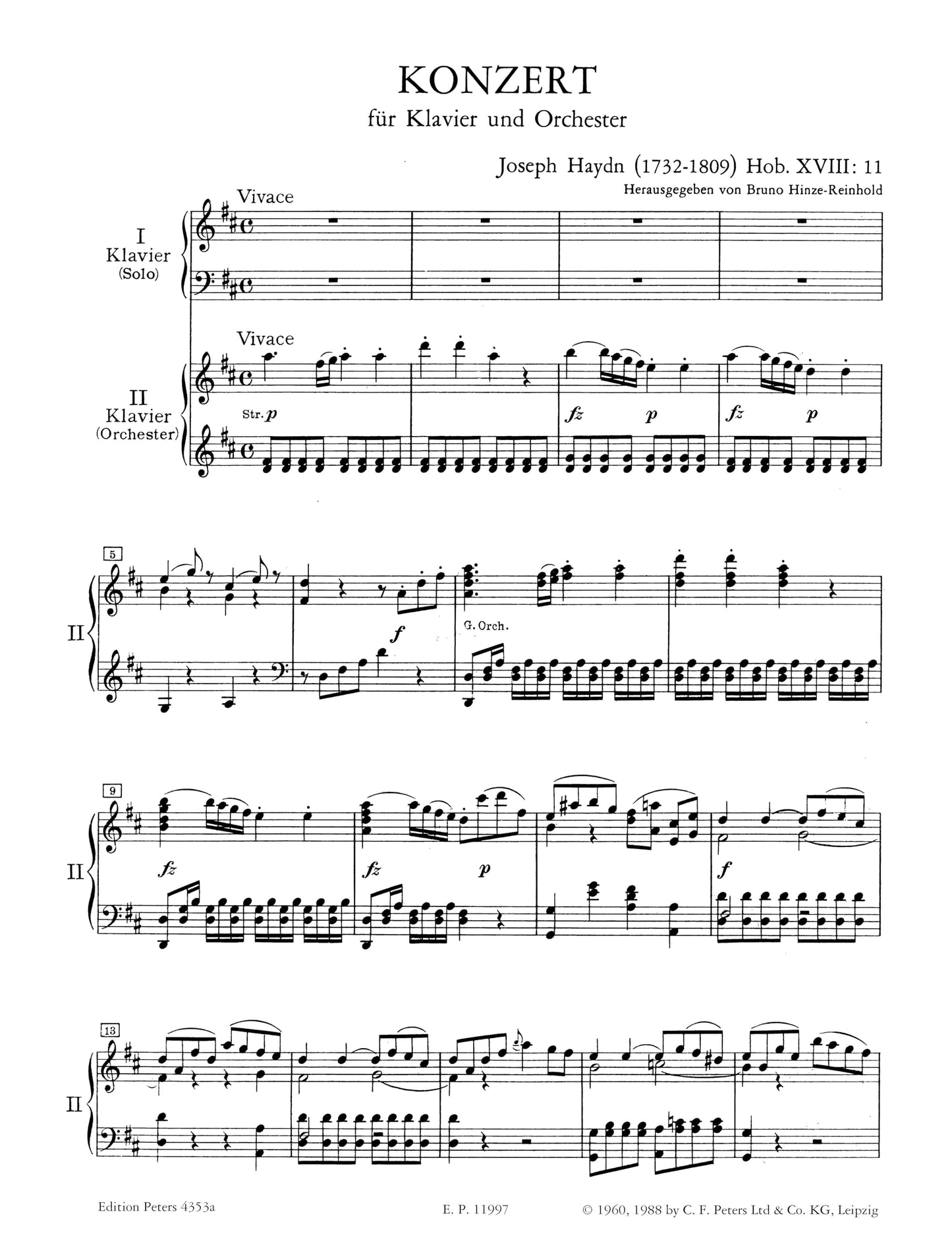 Haydn: Piano Concerto in D Major, Hob. XVIII:11