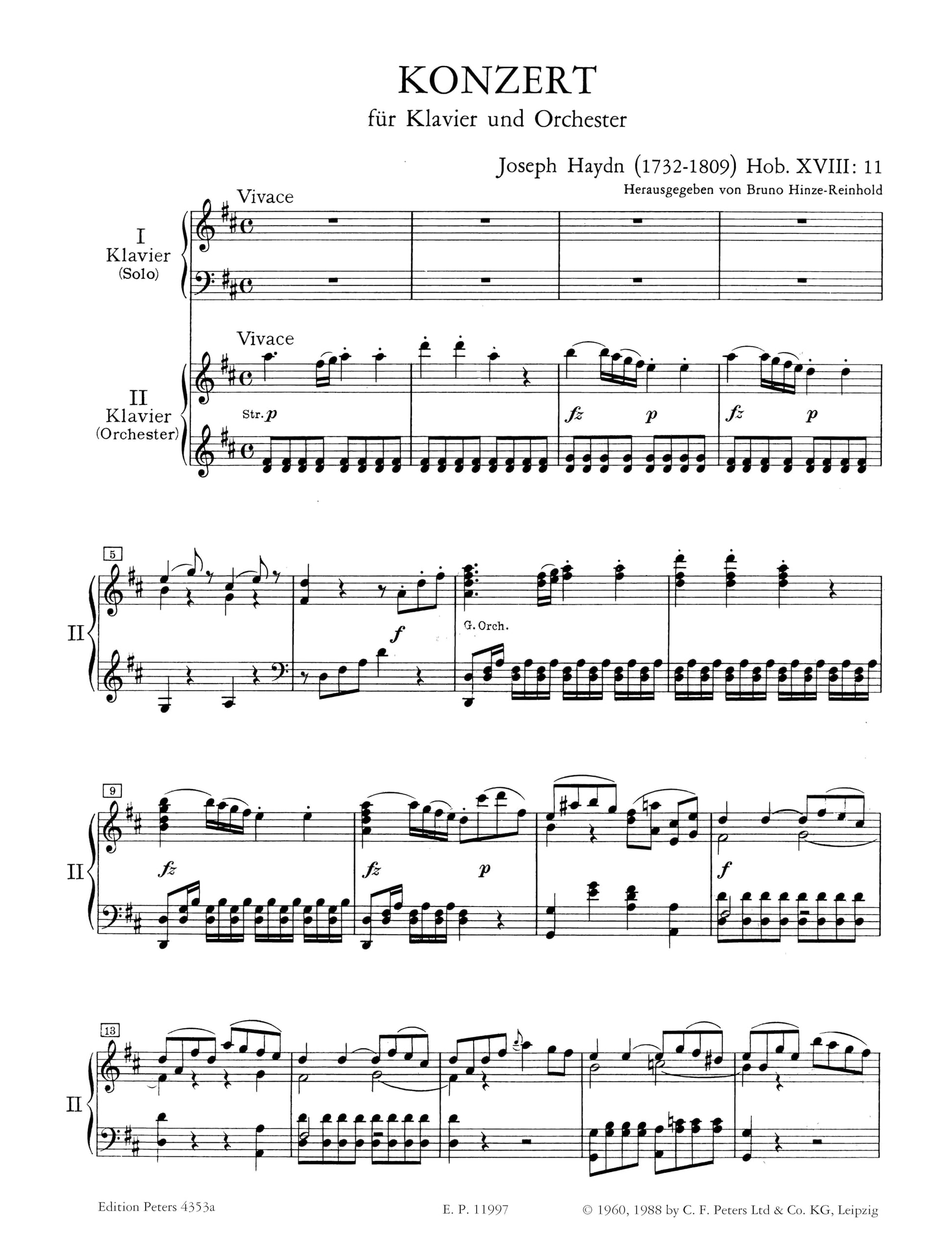 Haydn: Piano Concerto in D Major, Hob. XVIII:11