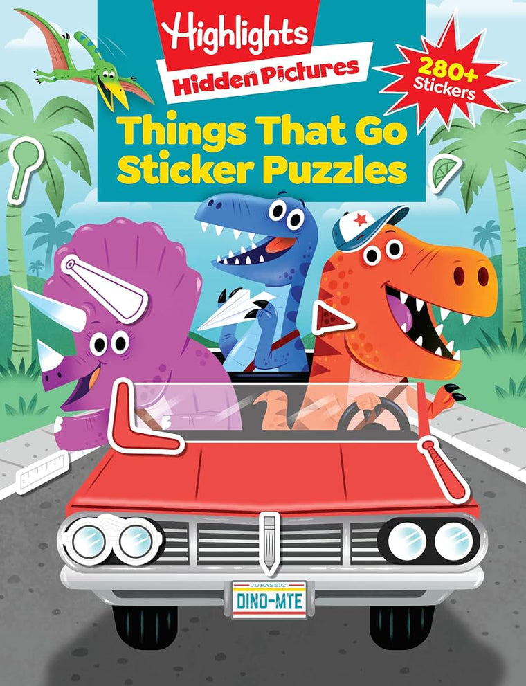 Things That Go Sticker Puzzles: Transportation Activity Book of Cars, Trucks, Planes and More, Hidden Pictures Puzzles with 280 Stickers for Kids 3 and Up (Highlights Sticker Hidden Pictures)