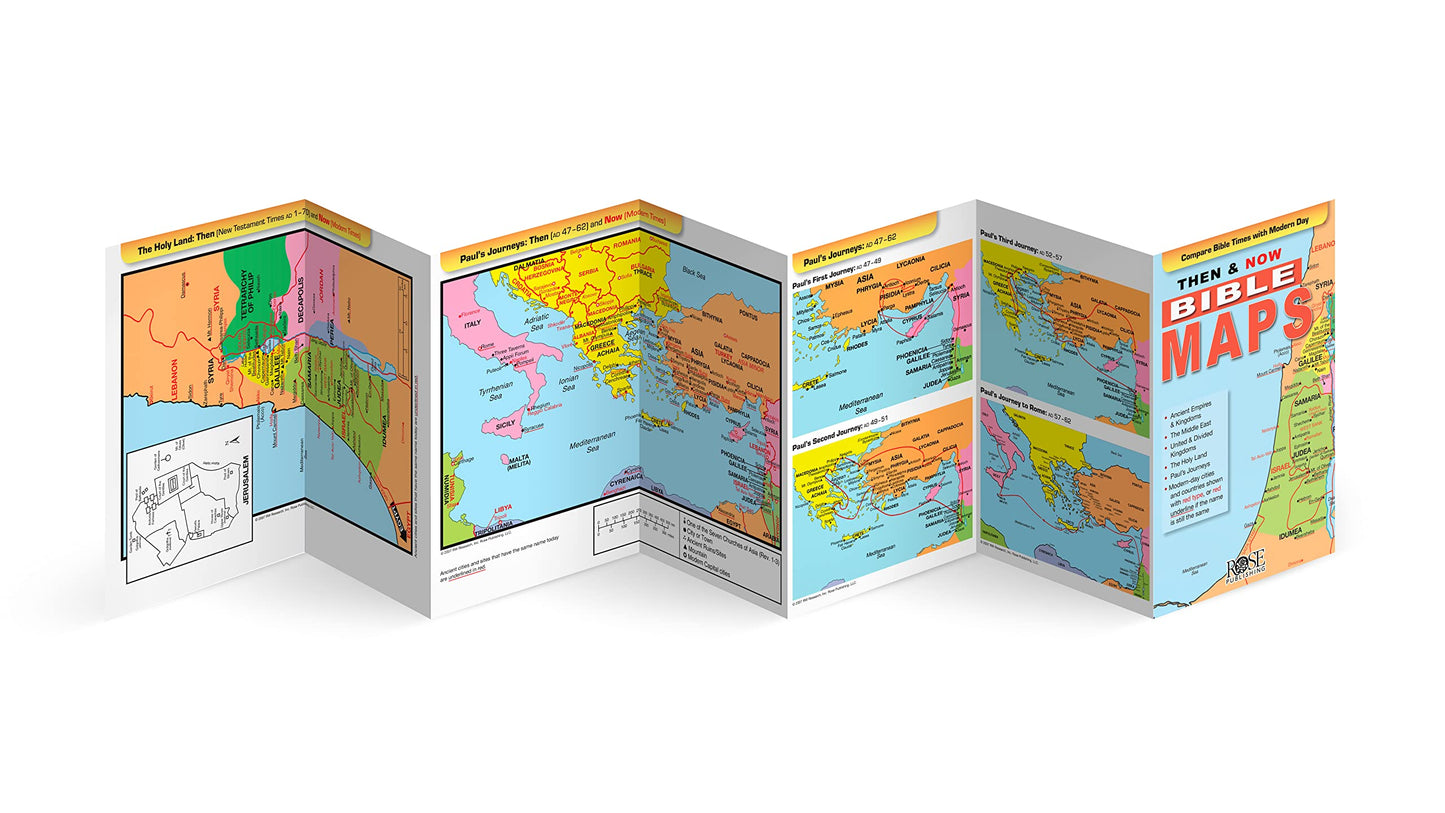 Then and Now Bible Maps - Fold out Pamphlet by Rose Publishi