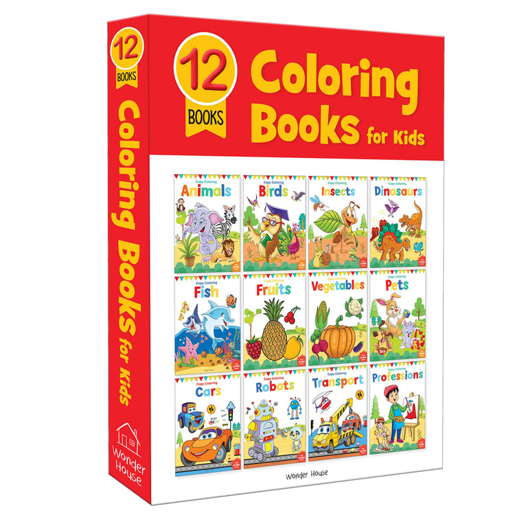 Colouring Books Boxset: Pack of 12 Copy Colour Books For Children (Creative Crayons)