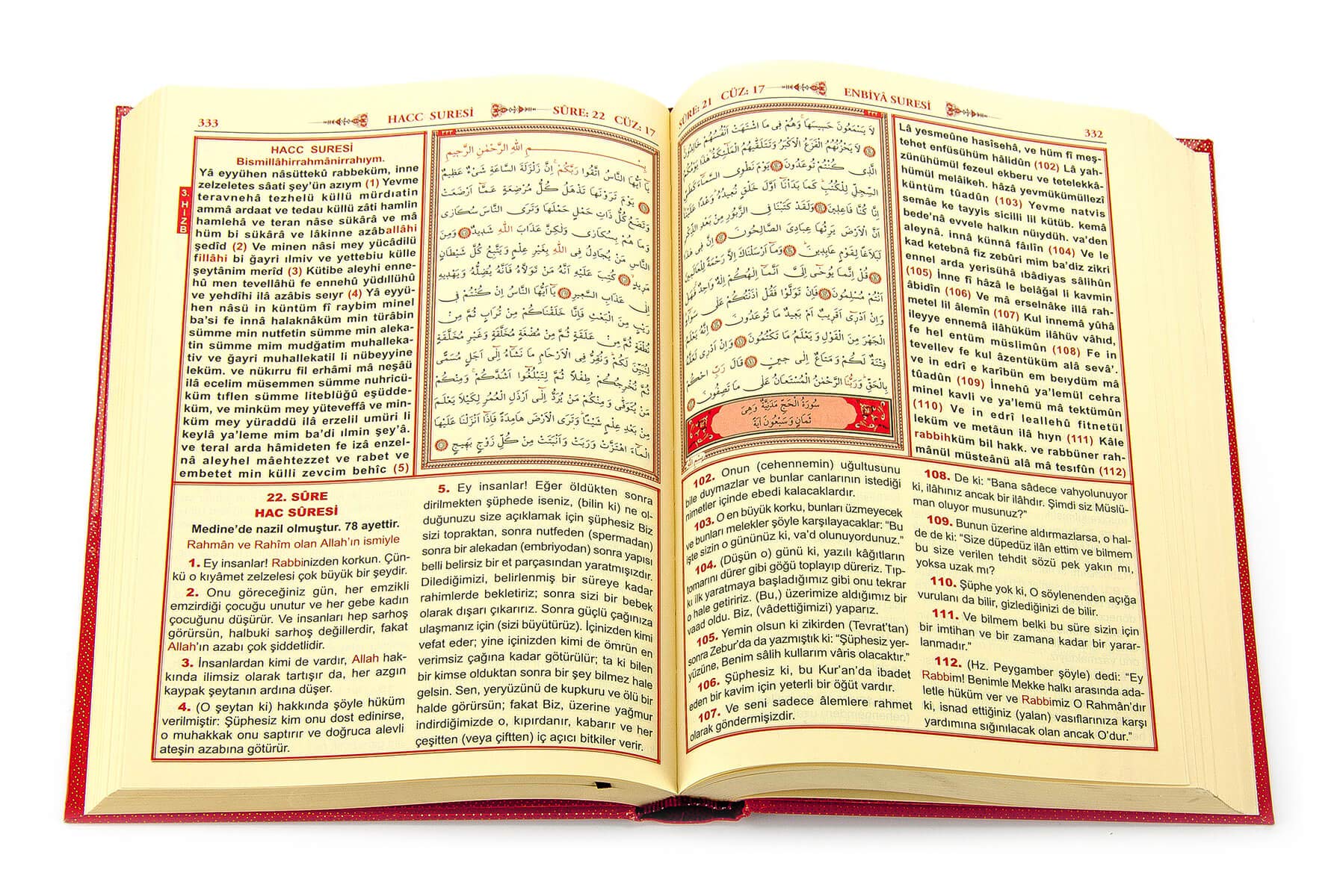 Kur'an-i Kerim Meali ve Turkce Okunusu Uclu (Orta Boy, Kod.006)