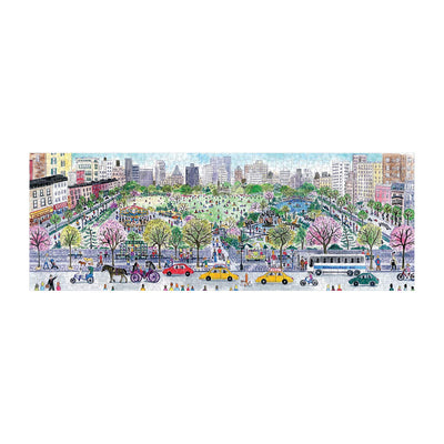 Galison Michael Storrings Cityscape Panoramic Puzzle, 1000 Pieces, City Skyline Jigsaw Puzzle Featuring Colorful Artwork by Storrings Thick, Sturdy Pieces, Challenging Family Activity