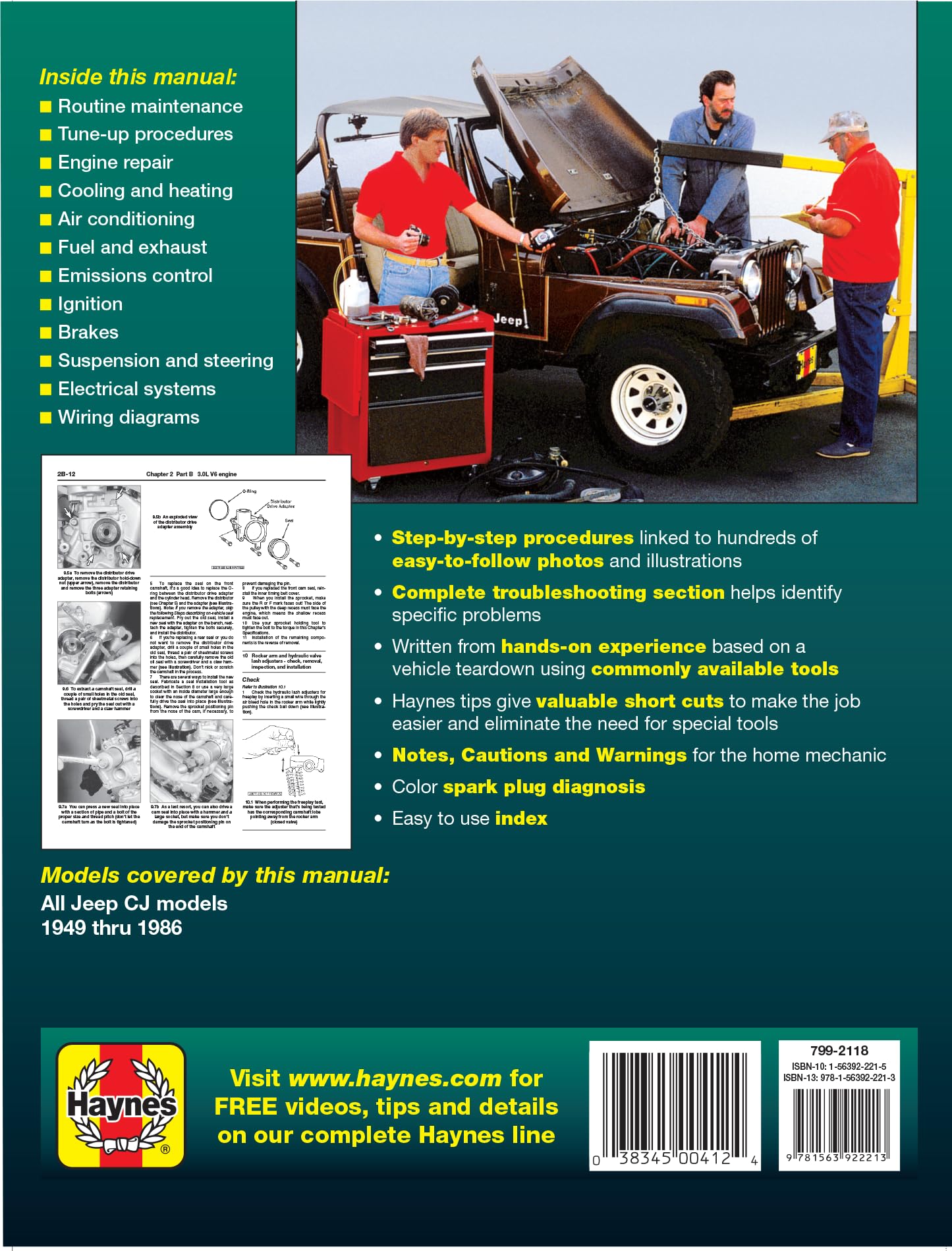 Jeep CJ, Scrambler, Renegade. Laredo & Golden Eagle (49-86) Haynes Repair Manual