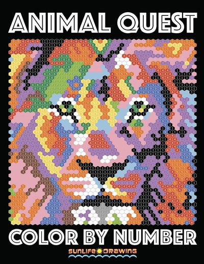 ANIMAL QUEST Color by Number: Activity Puzzle Coloring Book for Adults Relaxation & Stress Relief (Color Quest Color By Number)