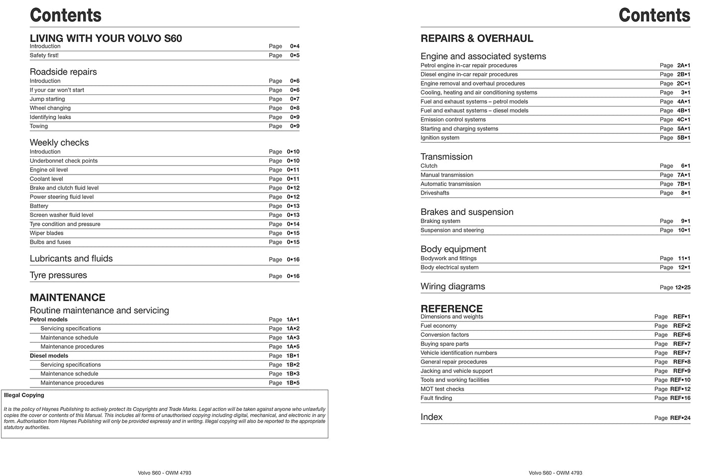 Volvo S60 Petrol & Diesel (00 - 09) Haynes Repair Manual (Paperback)