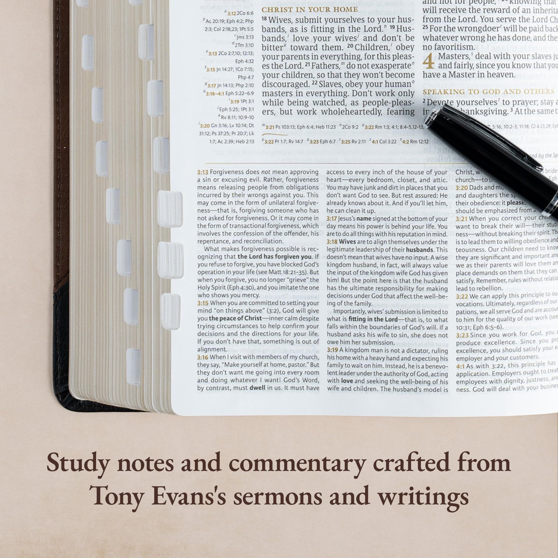 CSB Tony Evans Study Bible, Black/Brown LeatherTouch, Indexed, Black Letter, Study Notes and Commentary, Articles, Videos, Charts, Easy-to-Read Bible Serif Type