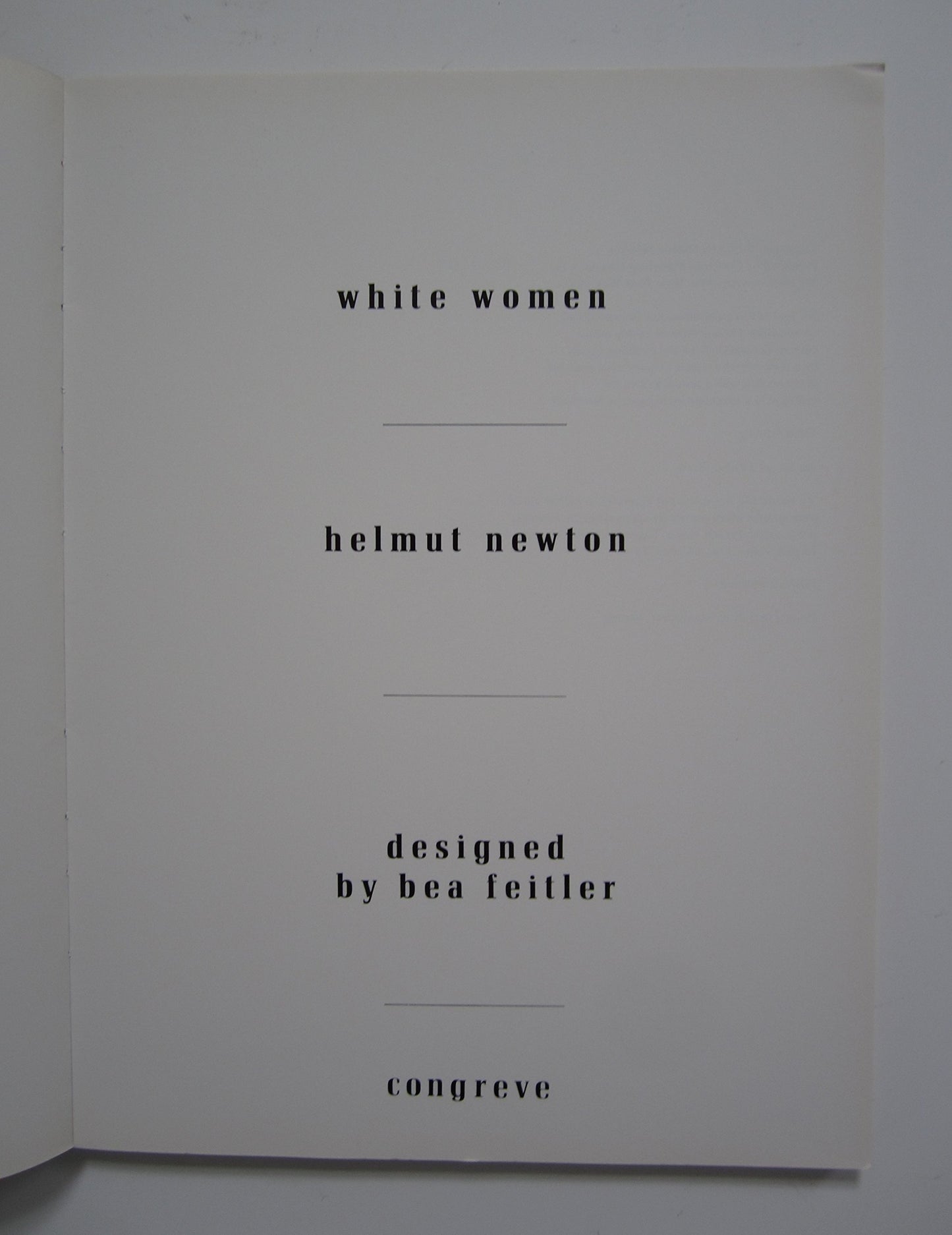 White Women by Helmut Newton