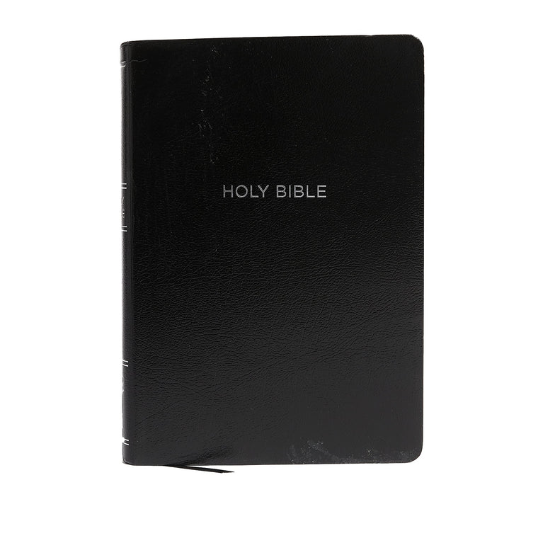 NKJV Holy Bible, Giant Print Center-Column Reference Bible, Black Leather-look, 72,000+ Cross References, Red Letter, Comfort Print: New King James Version — back cover