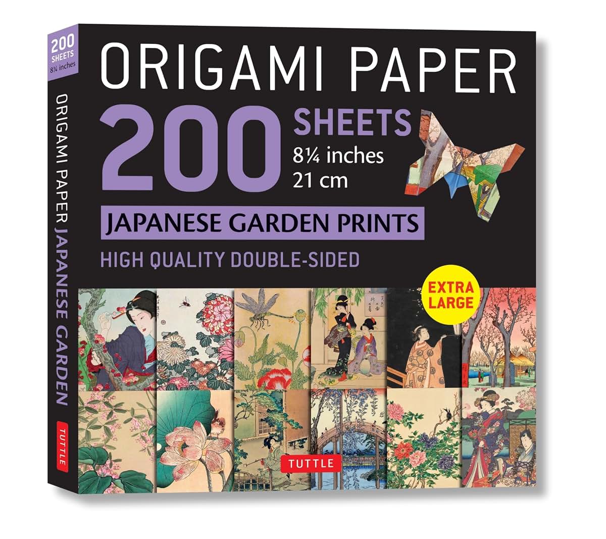Origami Paper 200 sheets Japanese Garden Prints 8 1/4" 21cm: Double Sided Origami Sheets With 12 Different Prints (Instructions for 6 Projects Included)