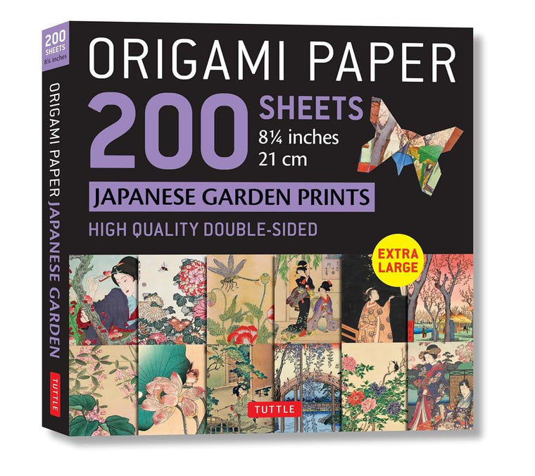 Origami Paper 200 sheets Japanese Garden Prints 8 1/4" 21cm: Double Sided Origami Sheets With 12 Different Prints (Instructions for 6 Projects Included)