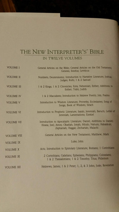 The New Interpreter's Bible: General Articles & Introduction