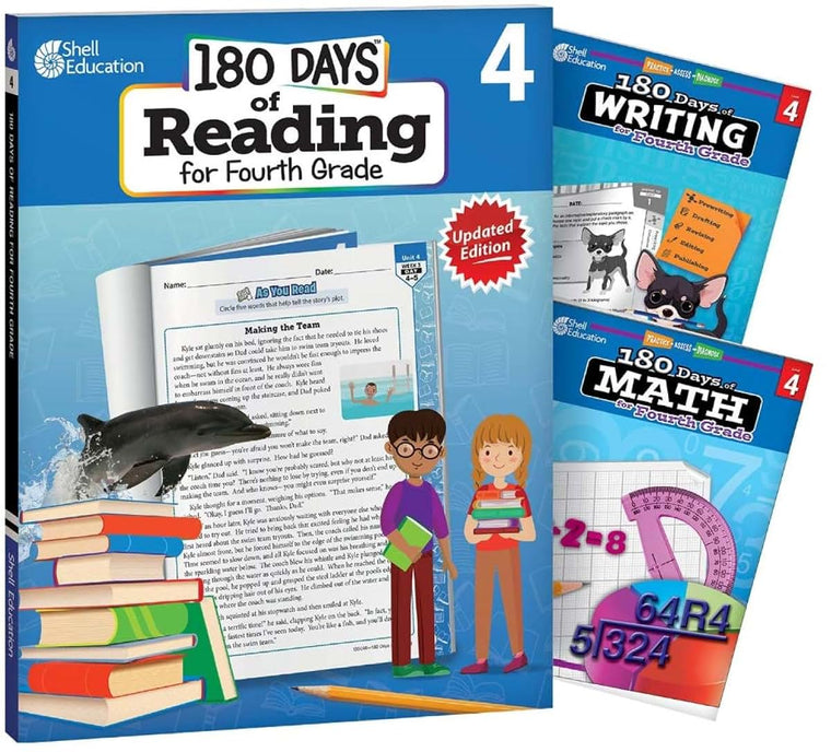 180 Days: Includes Reading 2nd Edition, Writing, and Math for 4th Grade Practice Workbook for Classroom and Home, Cool and Fun Practice Created by Teachers (180 Days of Practice)