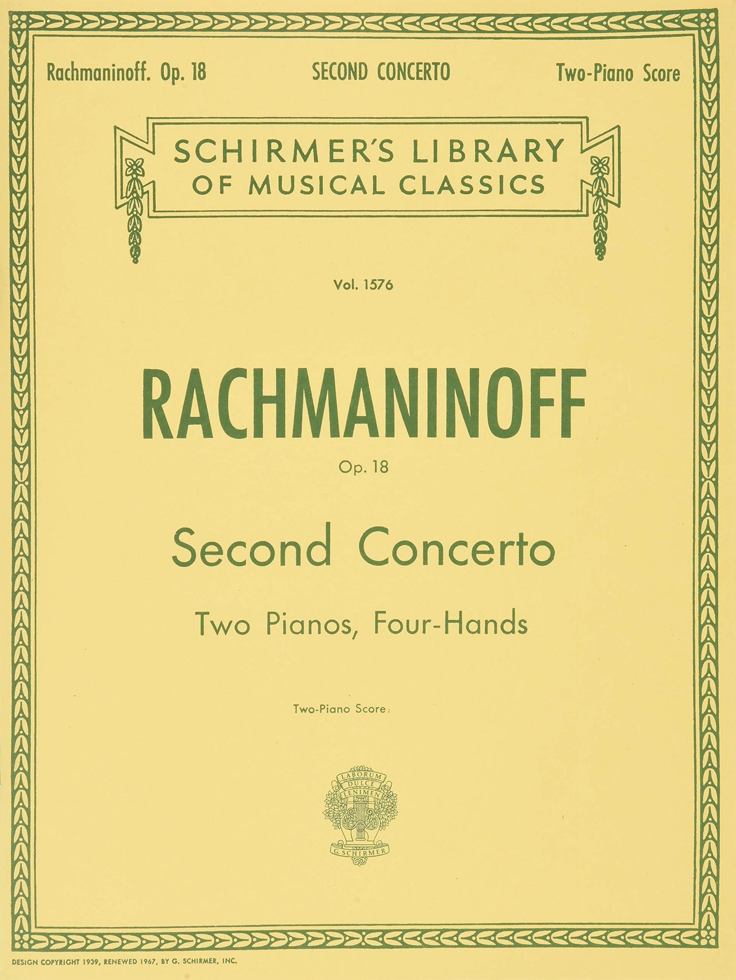 Concerto No. 2 in C Minor, Op. 18: Schirmer Library of Classics Volume 1576 National Federation of Music Clubs 2024-2028 Piano Duet (Schirmer's Library of Musical Classics)