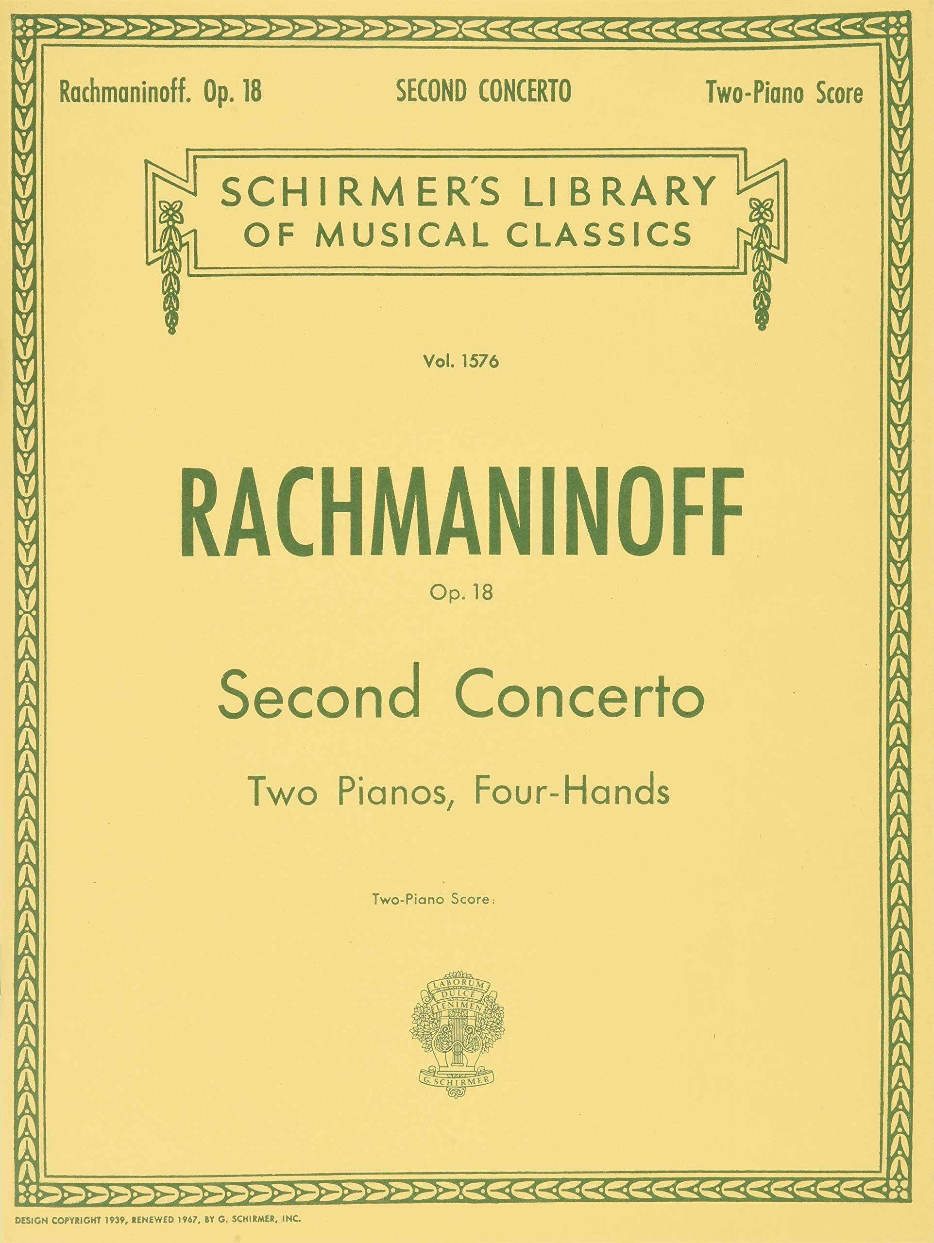 Concerto No. 2 in C Minor, Op. 18: Schirmer Library of Classics Volume 1576 National Federation of Music Clubs 2024-2028 Piano Duet (Schirmer's Library of Musical Classics)