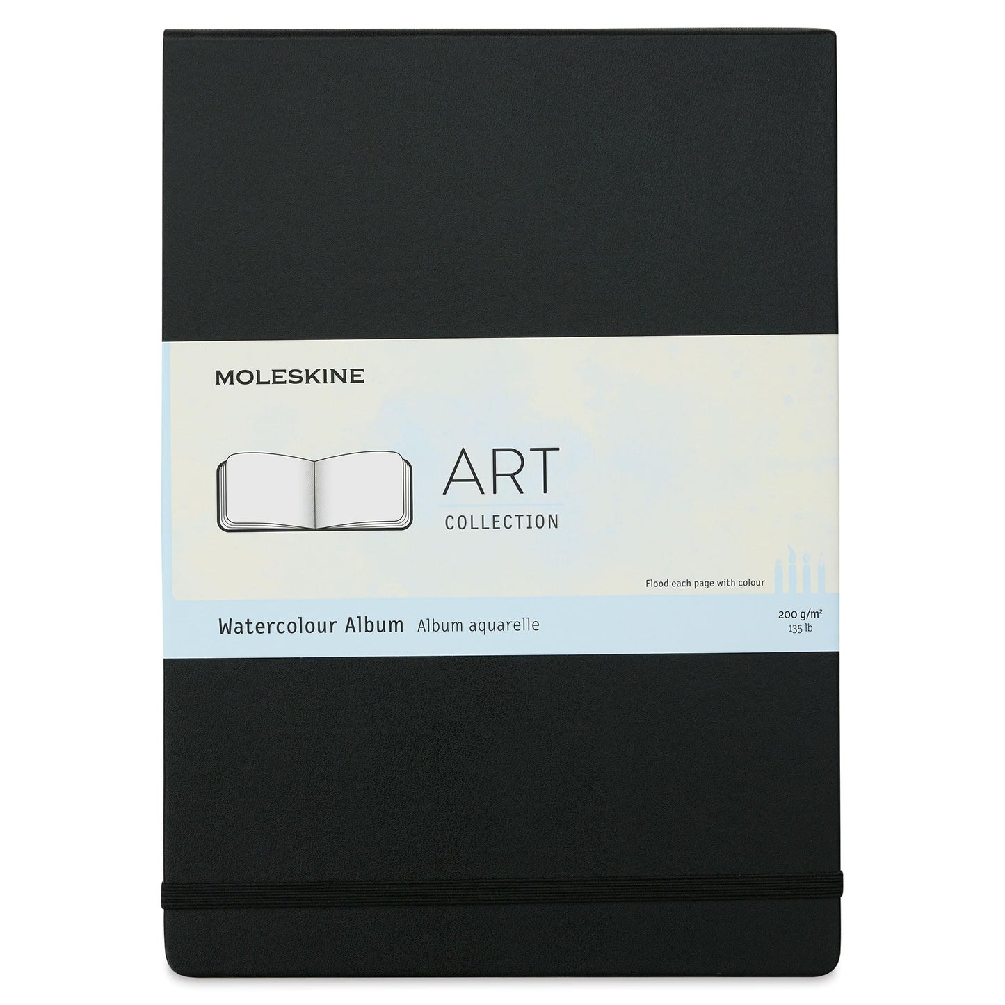 Moleskine Art Watercolor Album, Hard Cover, A4 (8.25" x 11.75") Plain/Blank, Black, 60 Pages