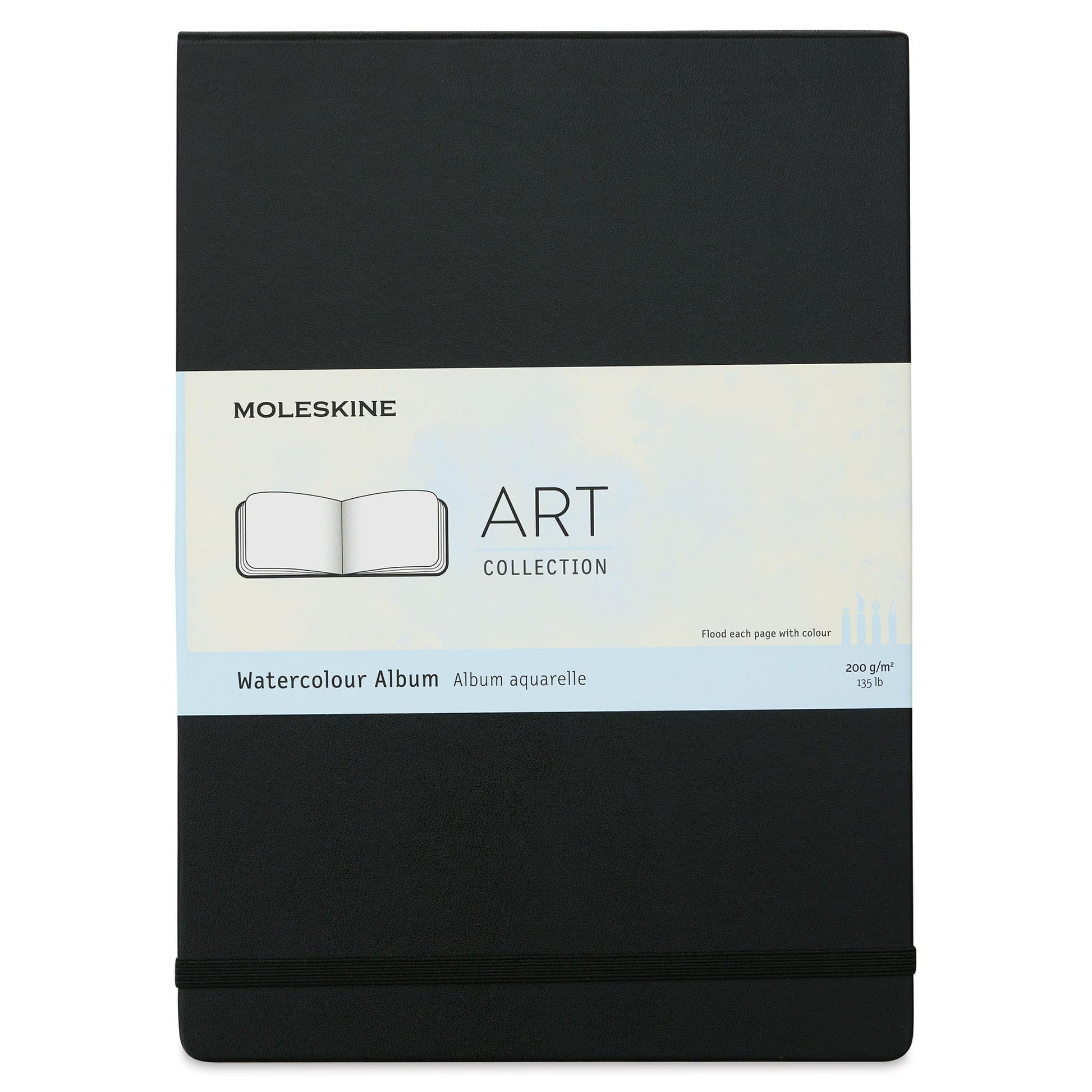Moleskine Art Watercolor Album, Hard Cover, A4 (8.25" x 11.75") Plain/Blank, Black, 60 Pages