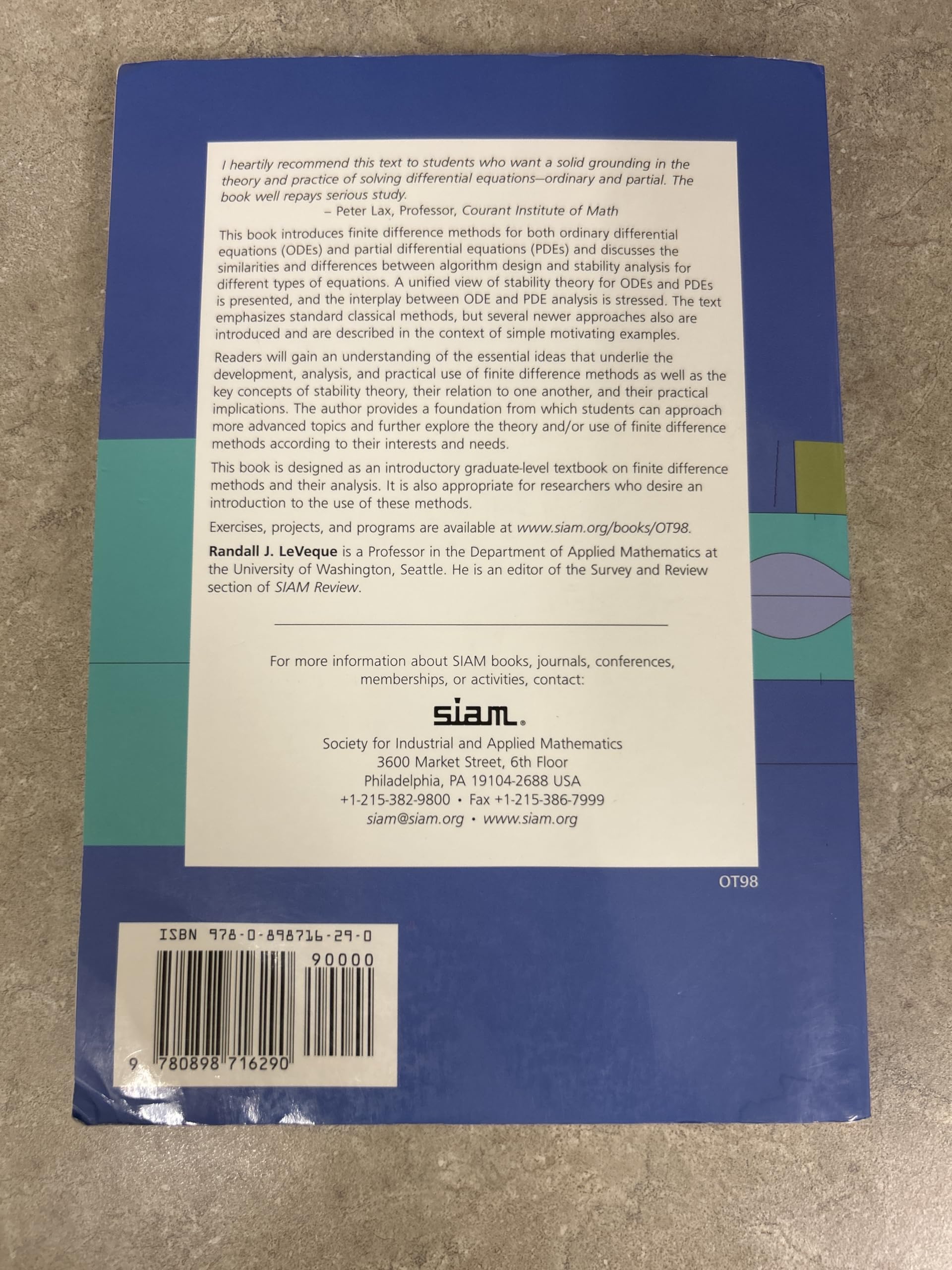 Finite Difference Methods for Ordinary and Partial Differential Equations: Steady-State and Time-dependent Problems