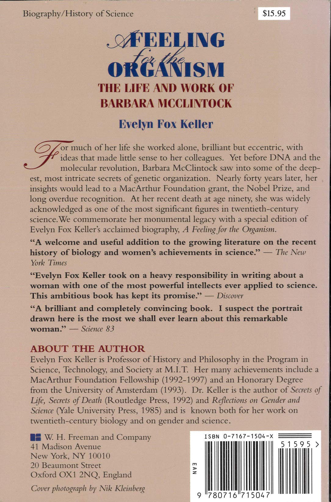 A Feeling for the Organism: The Life and Work of Barbara McClintock