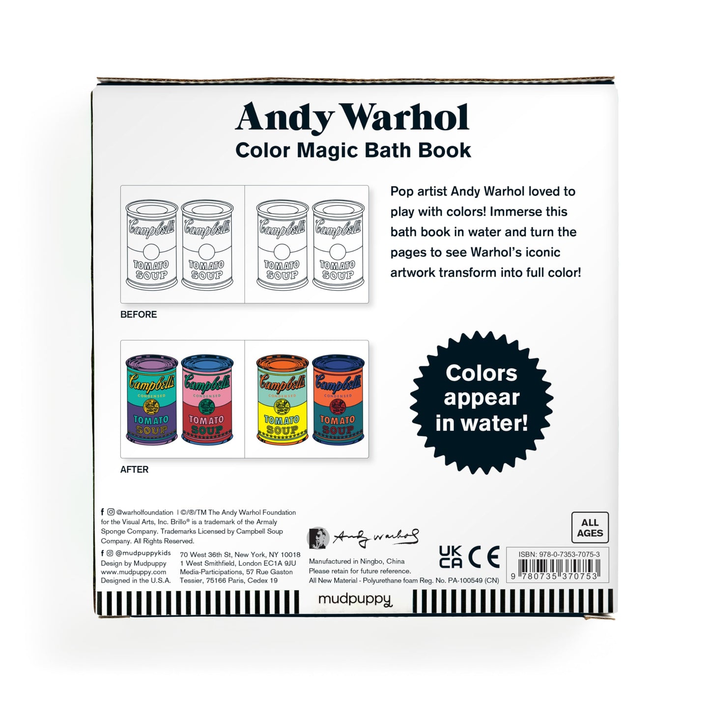 Andy Warhol Color Magic Bath Book: (Bath Time Books, Bath Books for Toddlers and Babies, Waterproof Books)