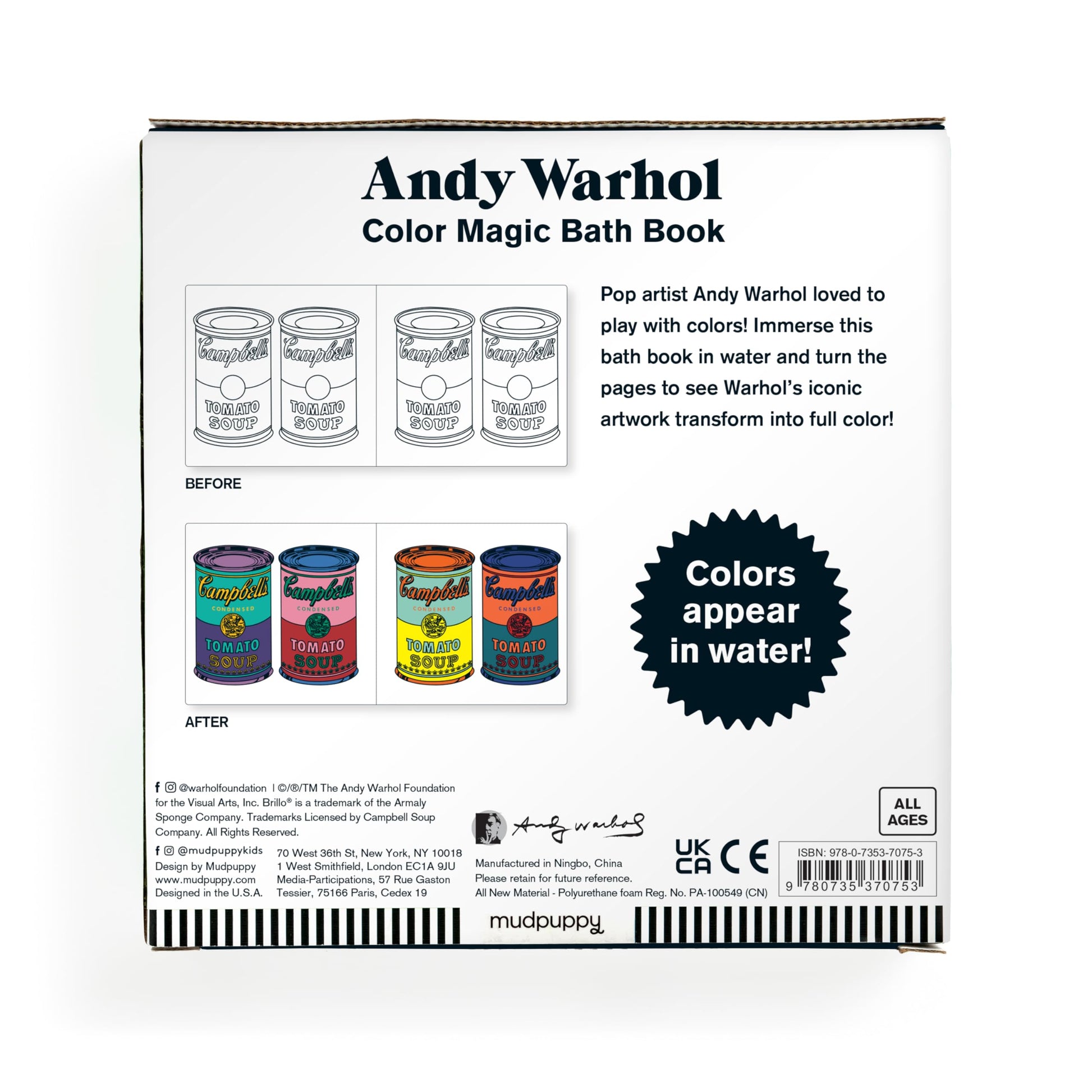 Andy Warhol Color Magic Bath Book: (Bath Time Books, Bath Books for Toddlers and Babies, Waterproof Books)