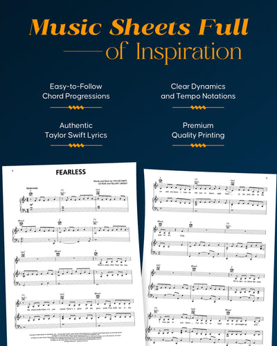 Taylor Swift - Fearless (Taylor's Version) Piano/Vocal/Guitar Songbook - Taylor Swift Sheet Music Book with All 19 Tracks - Taylor Swift Songbook with 6 Additional Songs