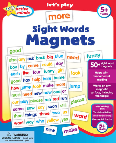 Active Minds More Sight Words Magnets - Learn and Practice Language Building Skills needed for Reading (Ages 5 and Up)