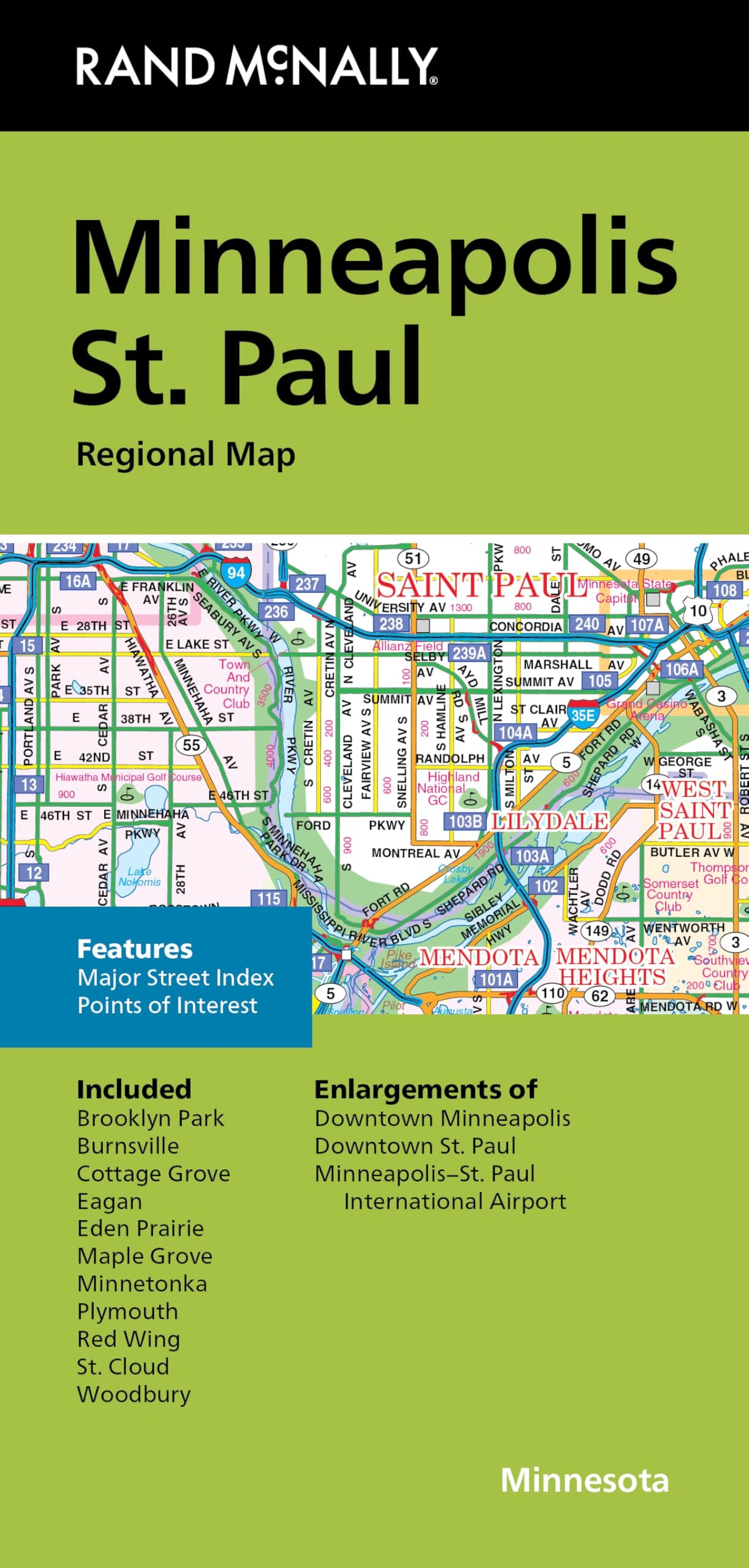 Rand McNally Folded Map: Minneapolis St. Paul Regional Map