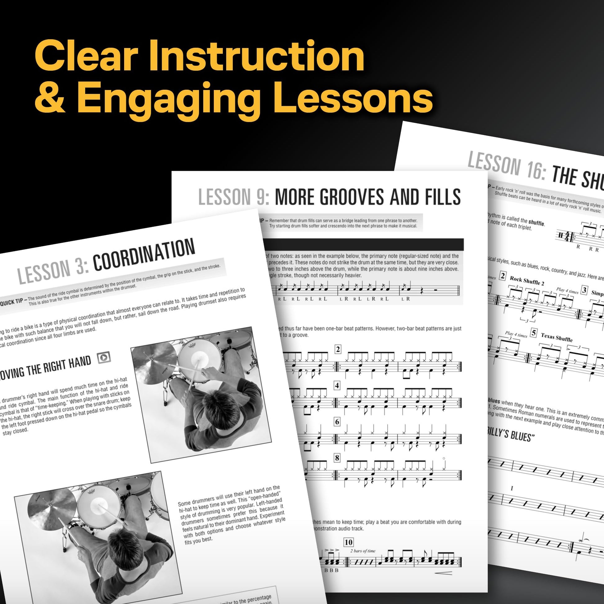 Hal Leonard Drumset Method Complete Edition  Step-by-Step Drum Lessons for Beginners  Includes Books 1 and 2 with Video and Audio  Drum Instruction Book for Students, Teachers, and Self-Learners