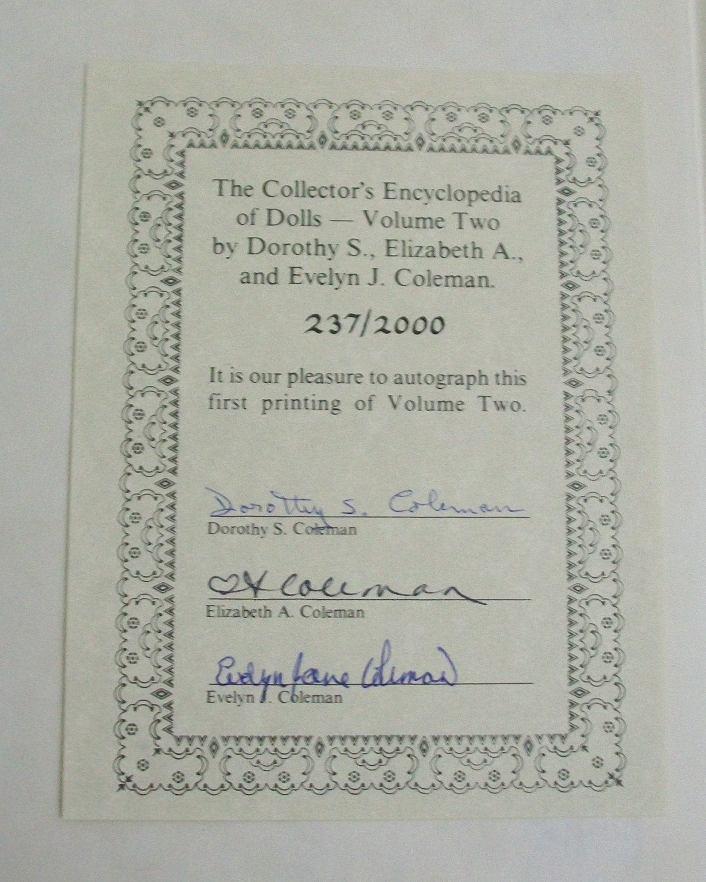 The Collector's Encyclopedia of Dolls, Vol. 2
