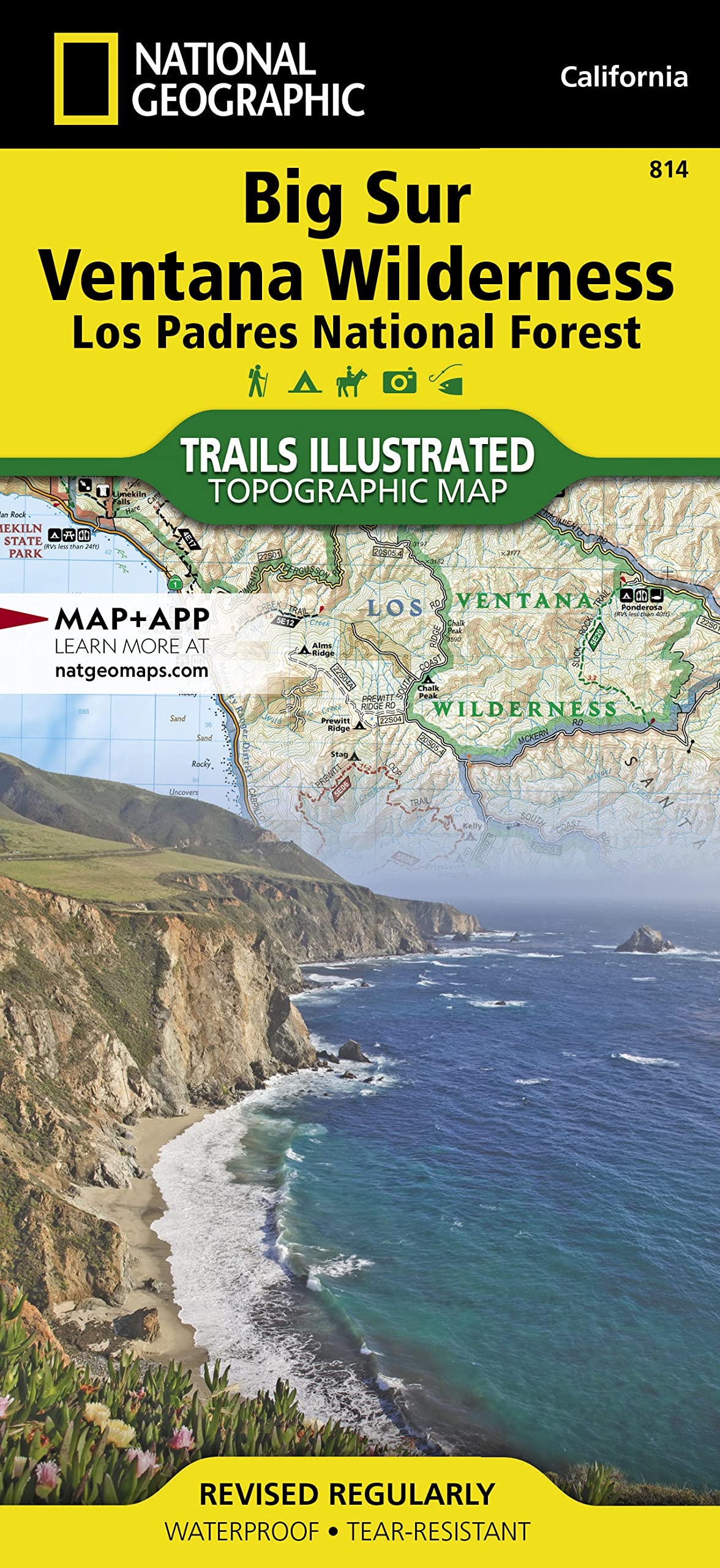 Big Sur, Ventana Wilderness Map [Los Padres National Forest] (National Geographic Trails Illustrated Map, 814)