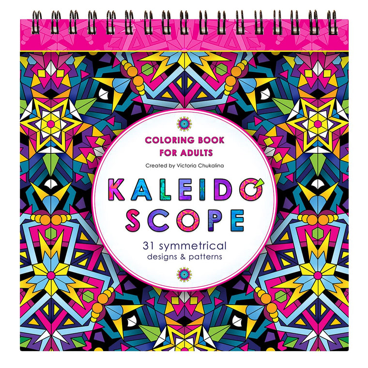 Kaleidoscope Coloring Book for Adults: 31 symmetrical designs and mandala like patterns on thick artist paper with a spiral binding in hardback