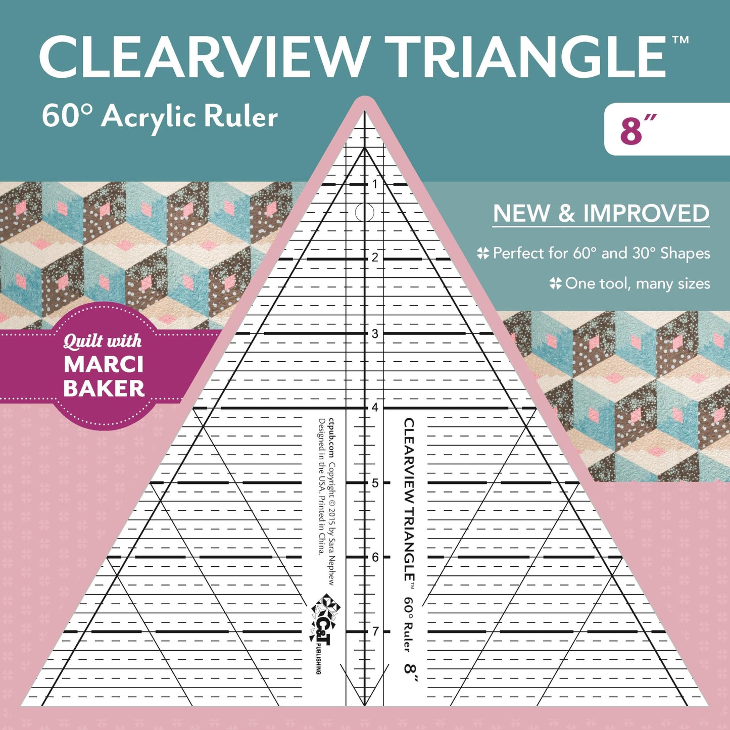 Clearview Triangle 60 Acrylic Ruler-8"
