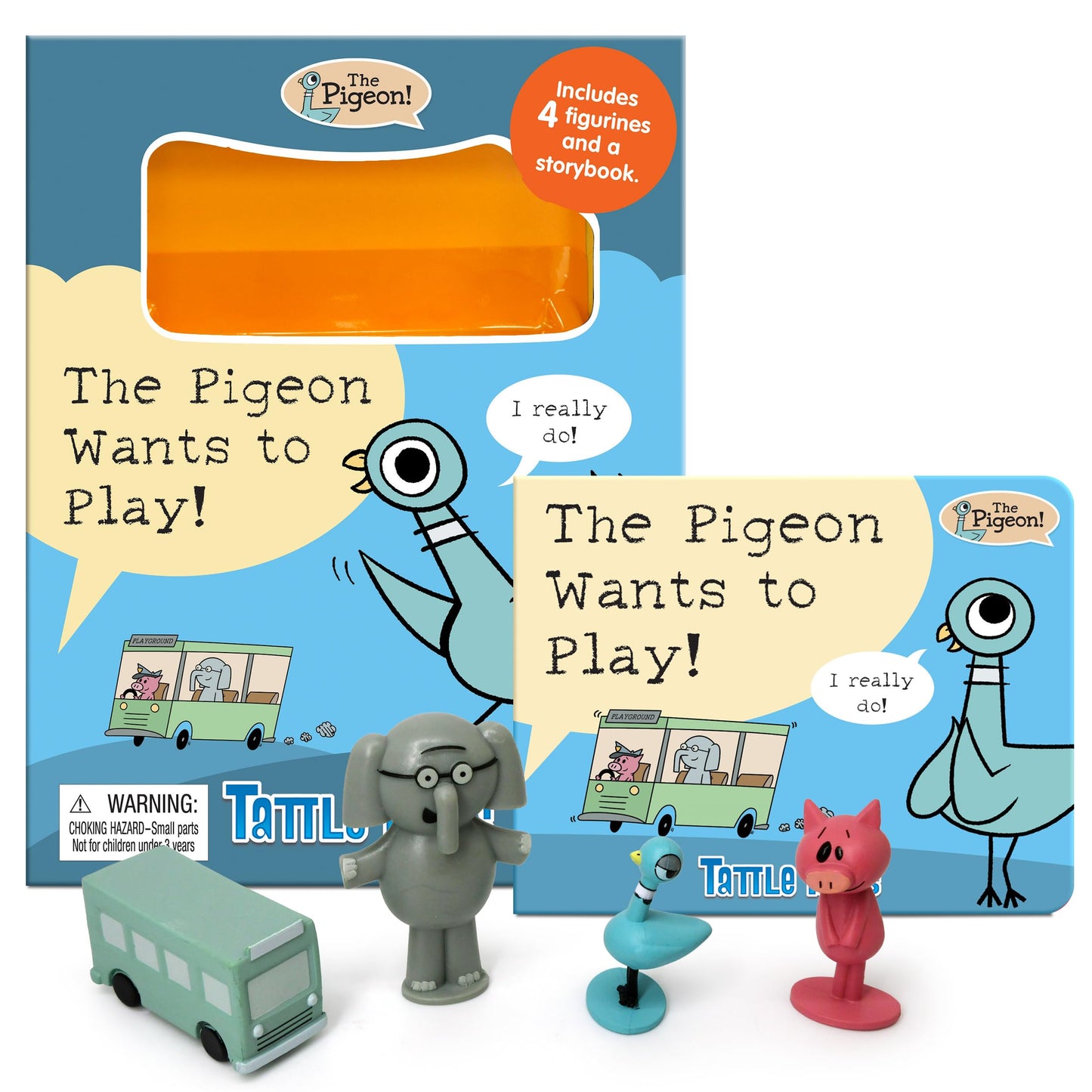 Hidden Pigeon Company Mo Willems Tattle Tales - Activity Books for kids, 12-page storybook, 4 figurines