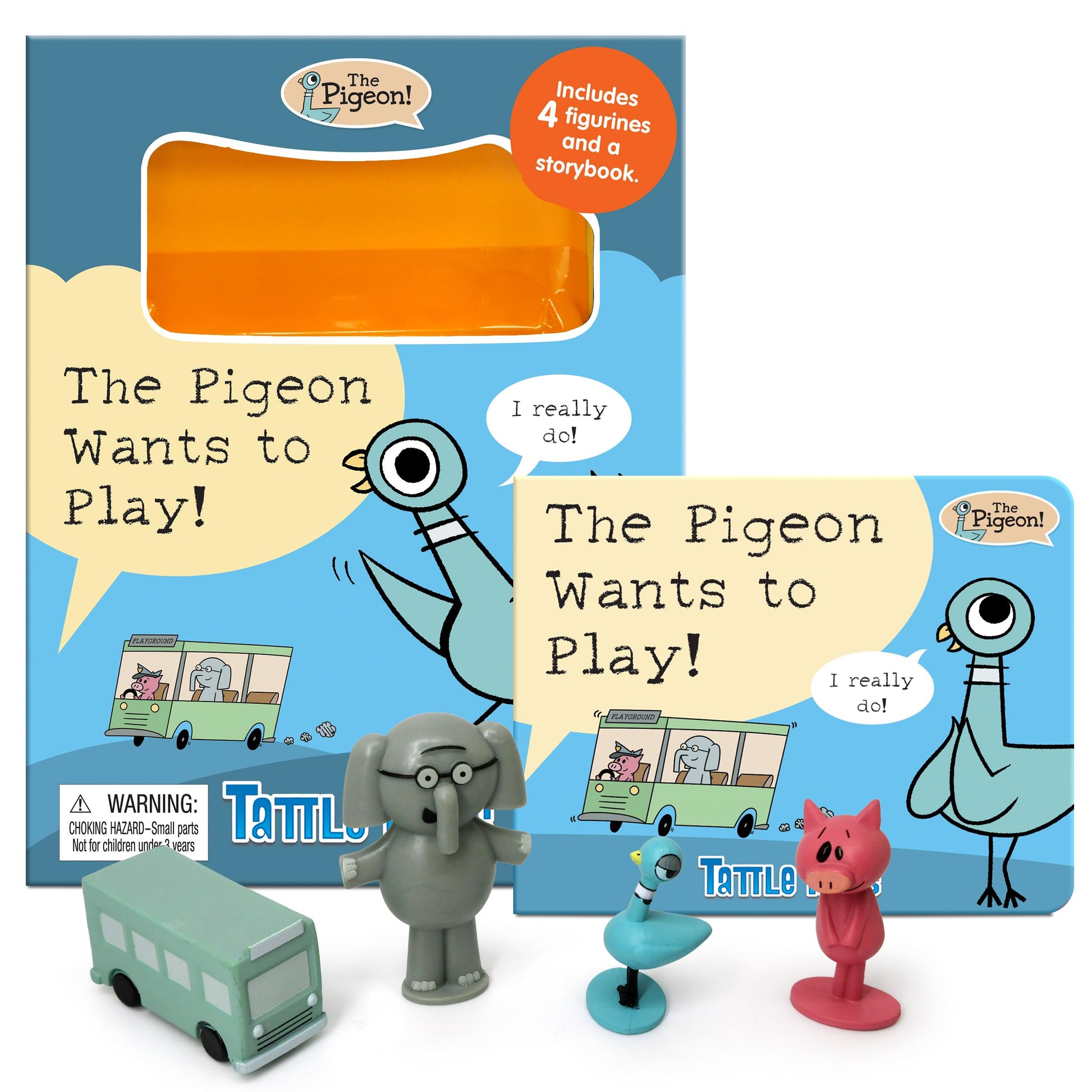 Hidden Pigeon Company Mo Willems Tattle Tales - Activity Books for kids, 12-page storybook, 4 figurines