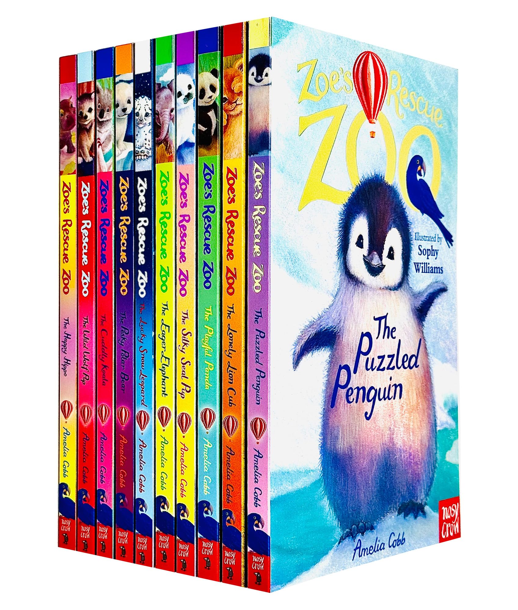 Zoe's Rescue Zoo 10 Books Collection Set by Amelia Cobb (The Puzzled Penguin, The Lonely Lion Cub, The Playful Panda, The Silky Seal Pup, Eager Elephant,Lucky Snow Leopard, Pesky Polar Bear and More)