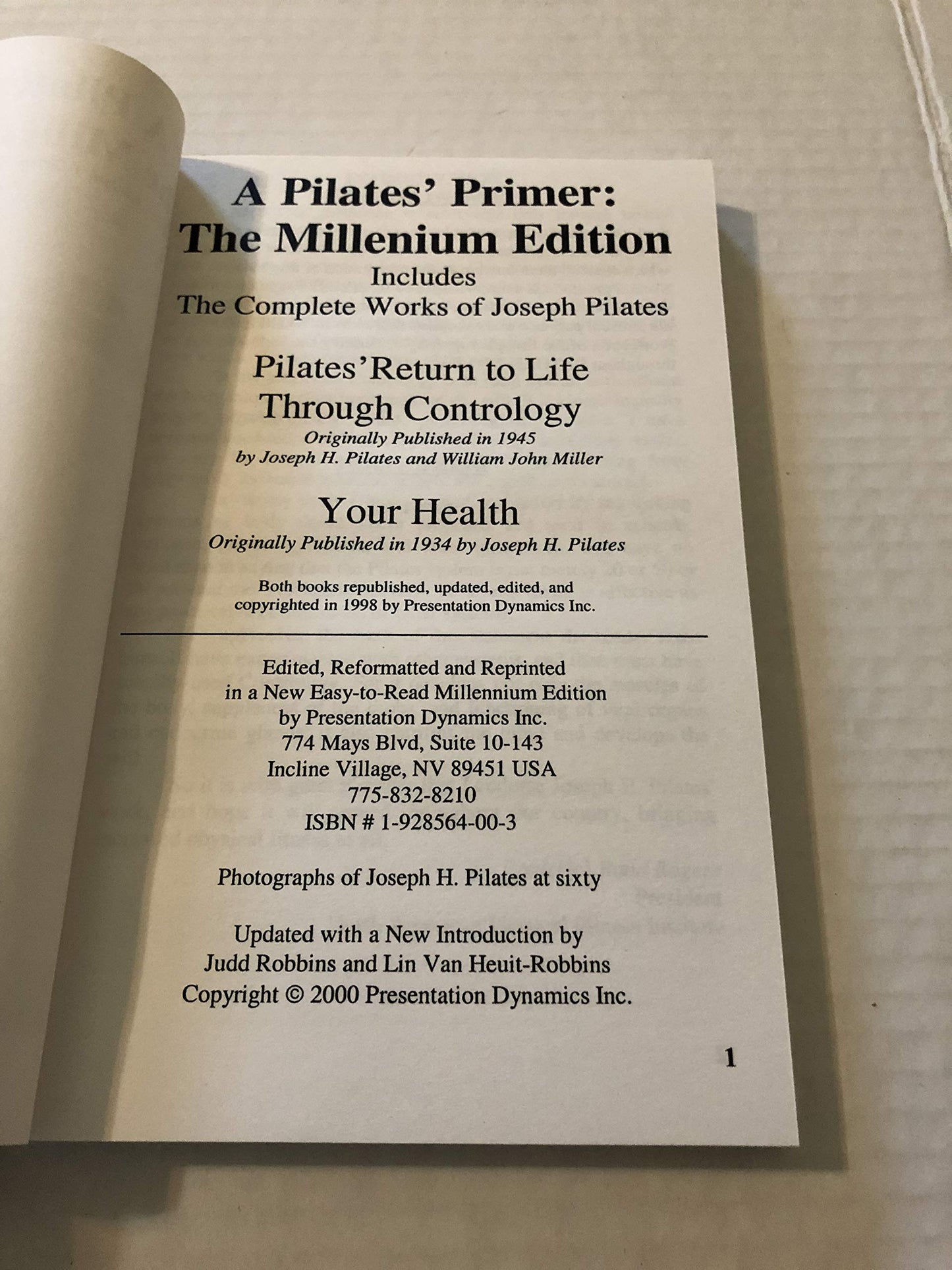 A Pilates Primer : The Millennium Edition by Pilates, Joseph