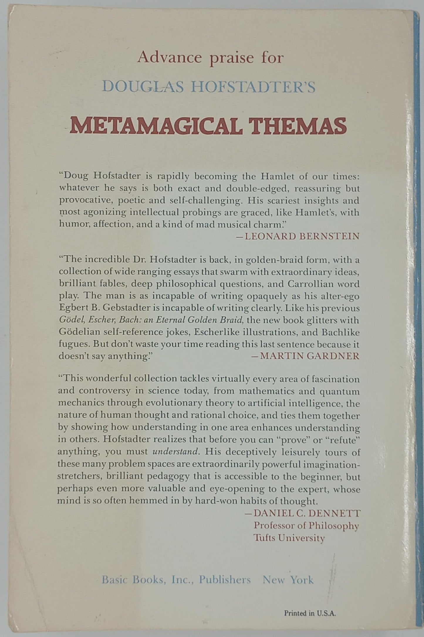 Metamagical Themas by Douglas R. Hofstadter