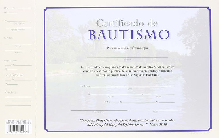 Certificados de bautismo (Spanish Edition)