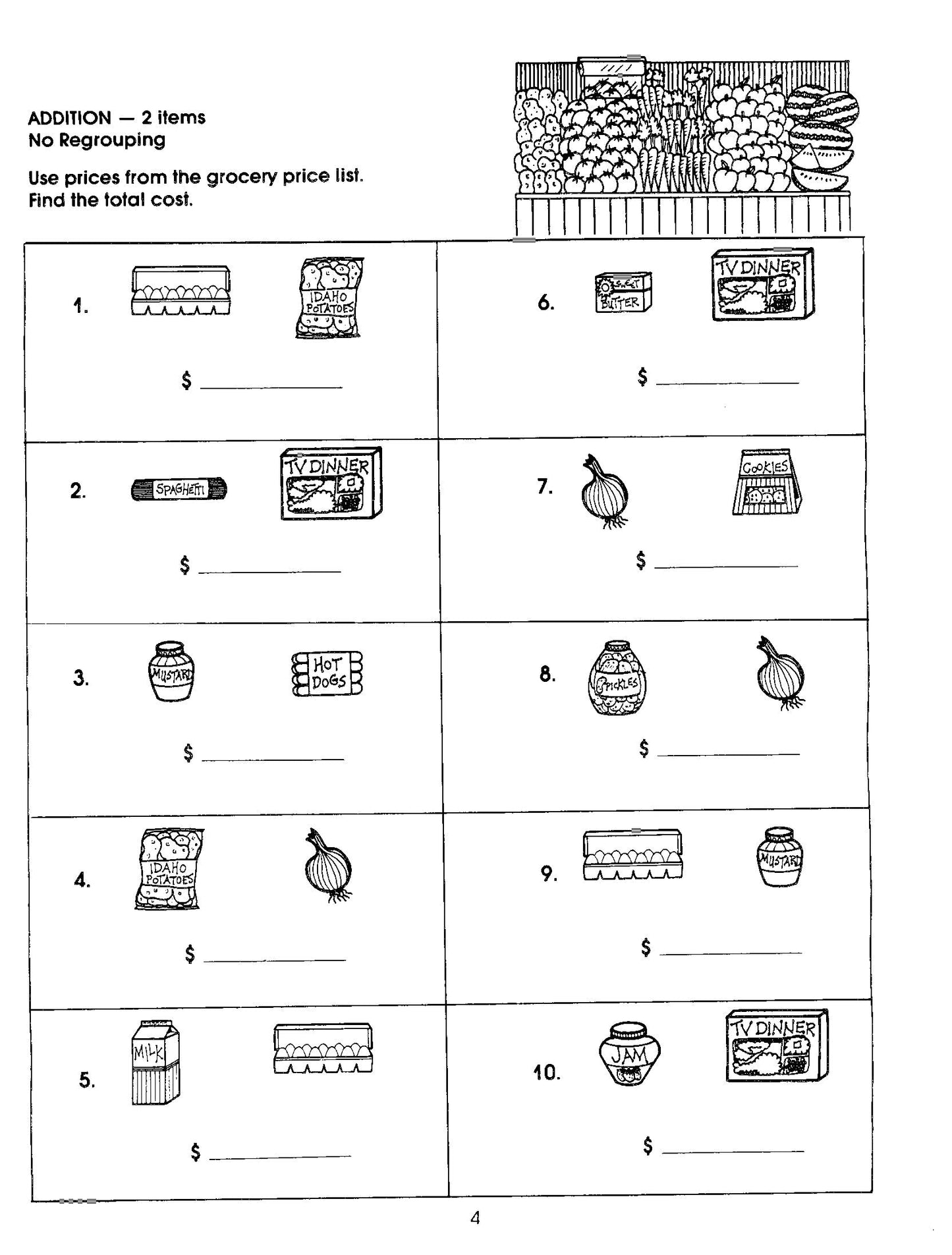 Remedia Publications Real Life Math Series: Market Math for Beginners  Reproducible Activity Workbook for Kids  Addition, Subtraction, ... Problems, Critical Thinking, Elementary Math