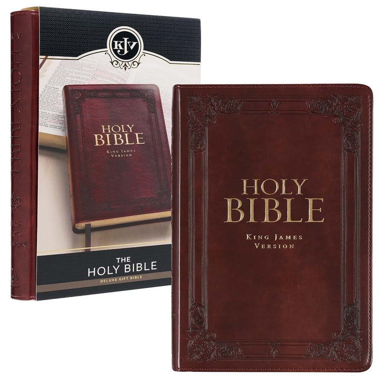 KJV Holy Bible, Standard Size Faux Leather Red Letter Edition Thumb Index & Ribbon Marker, King James Version, Saddle Tan (KJV Deluxe Gift Editions)