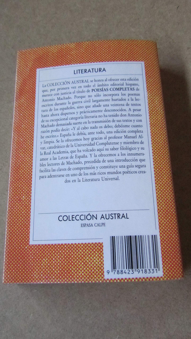 Poesias completas — back cover